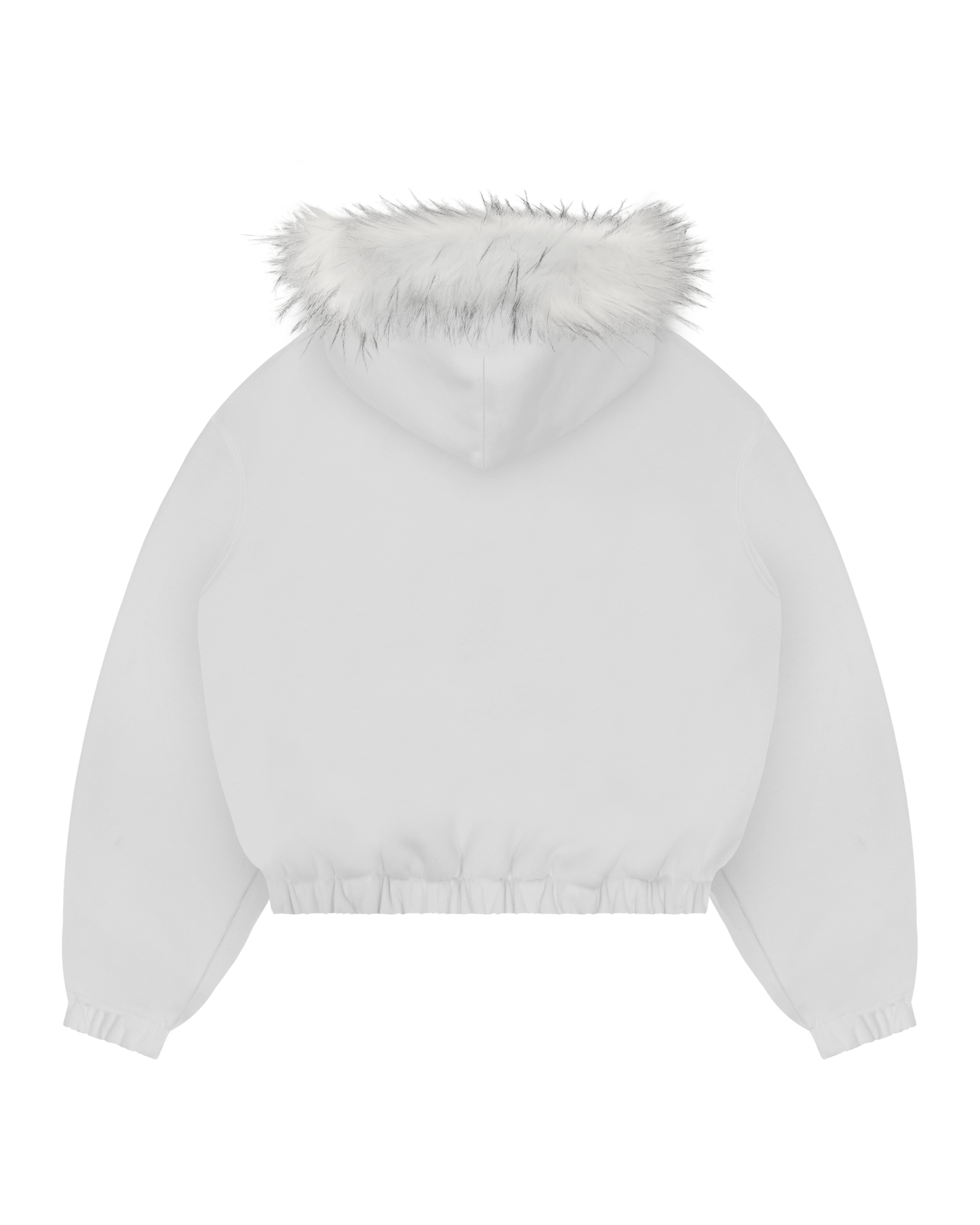Reaven White Fur Zip Hoodie