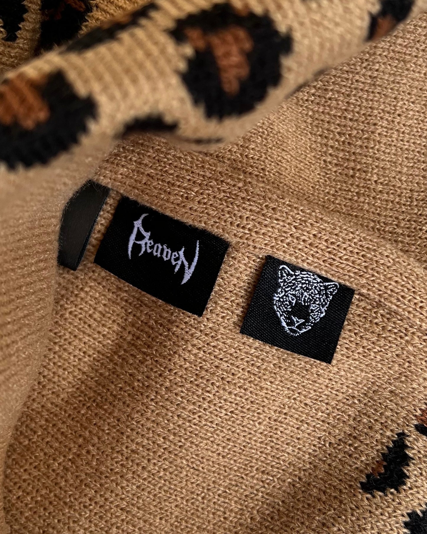 Reaven Beige Leopard Beanie