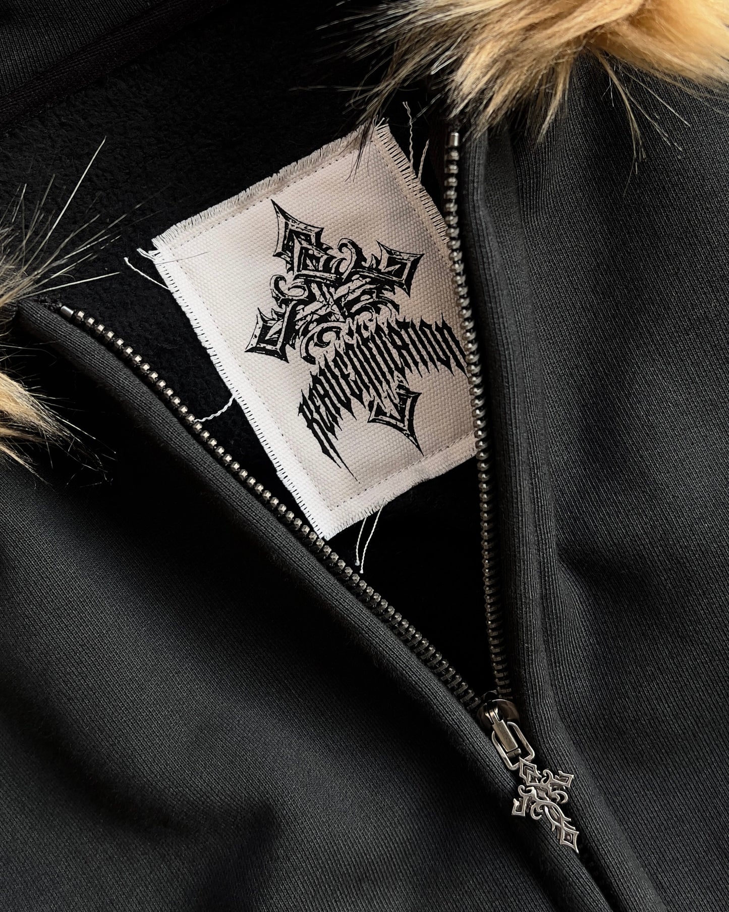 Reaven Black Fur Zip Hoodie