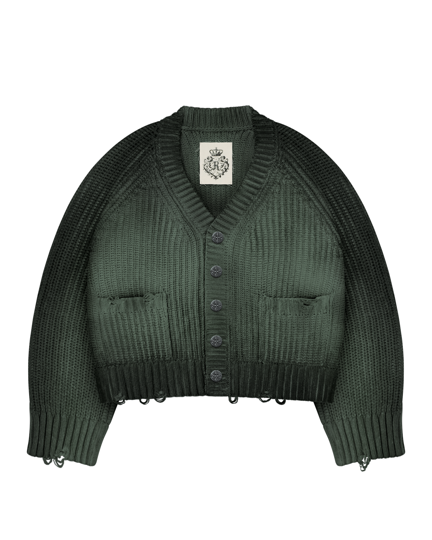 Reaven Green Sunfaded Cardigan