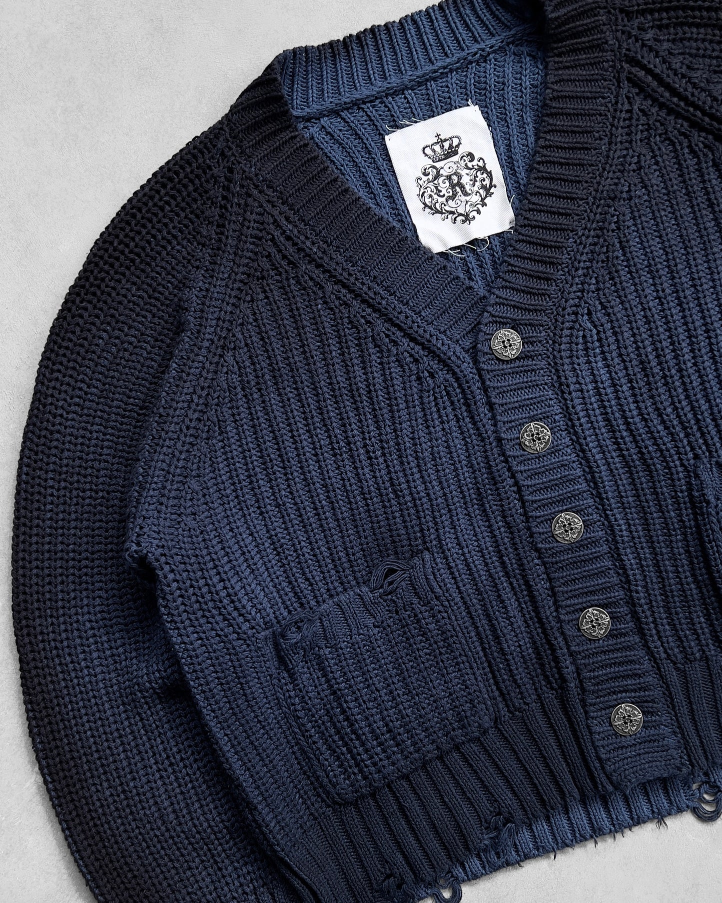 Reaven Navy Sunfaded Cardigan