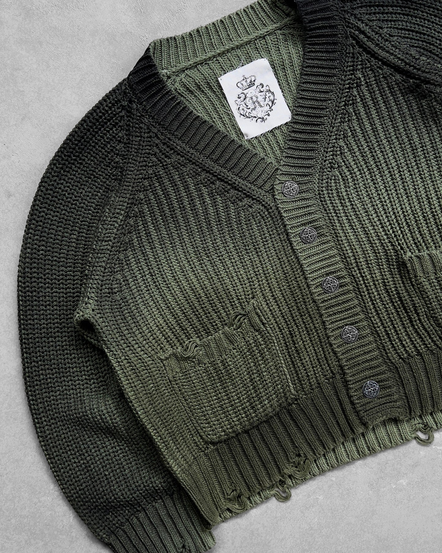 Reaven Green Sunfaded Cardigan