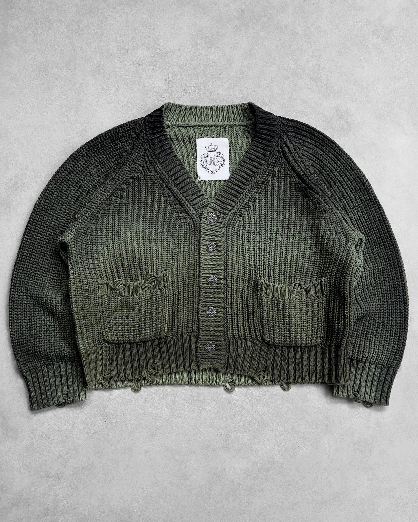 Reaven Green Sunfaded Cardigan