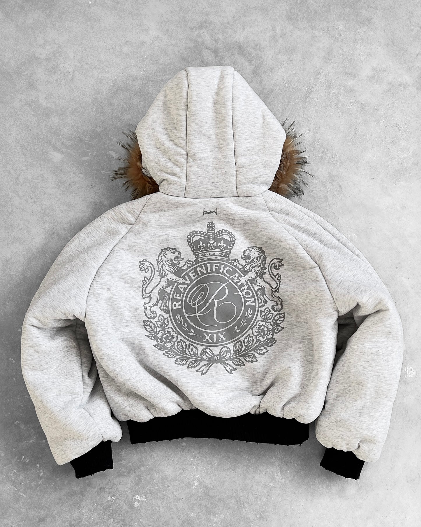 Reaven Black Fur Bomber Jacket