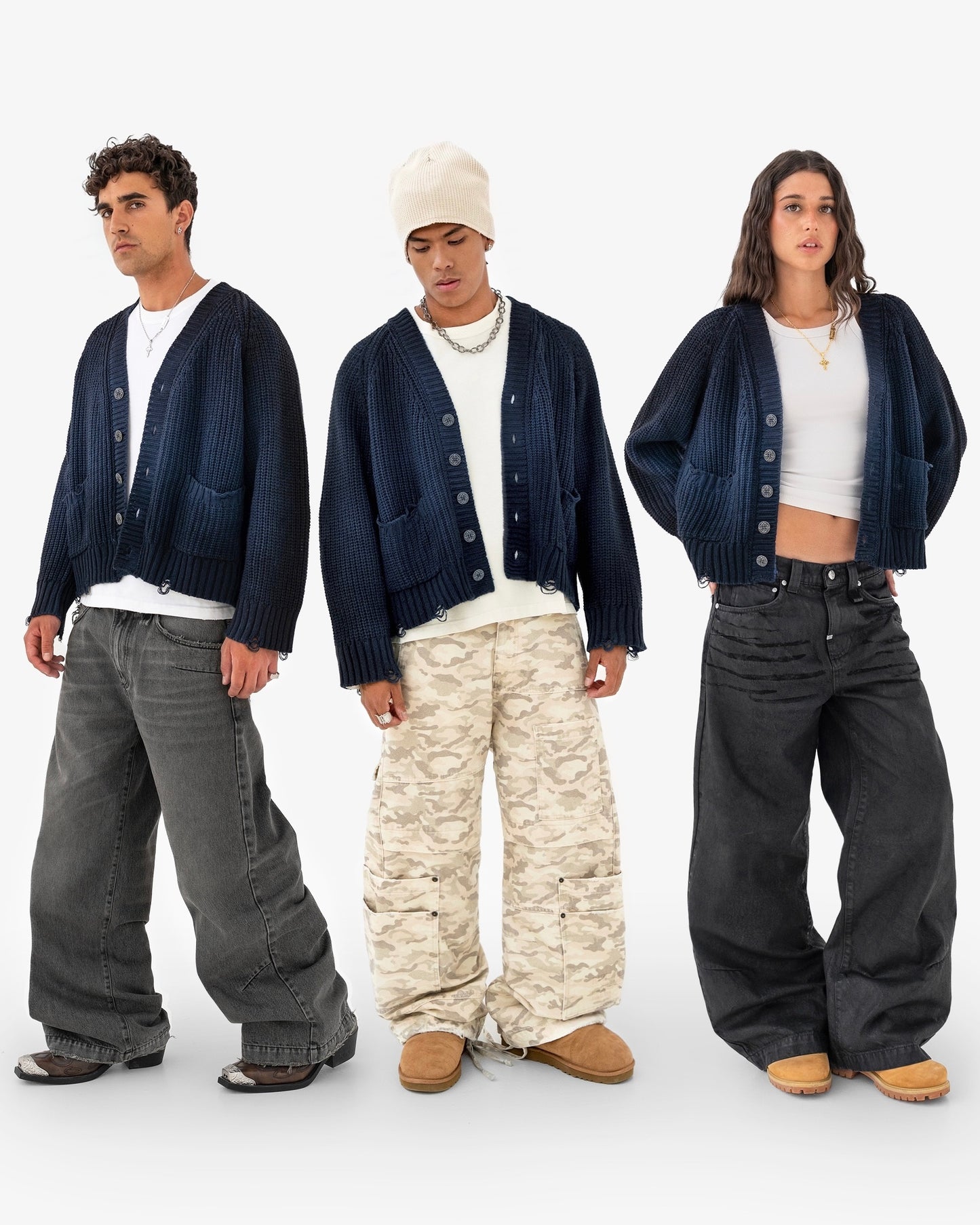 Reaven Navy Sunfaded Cardigan