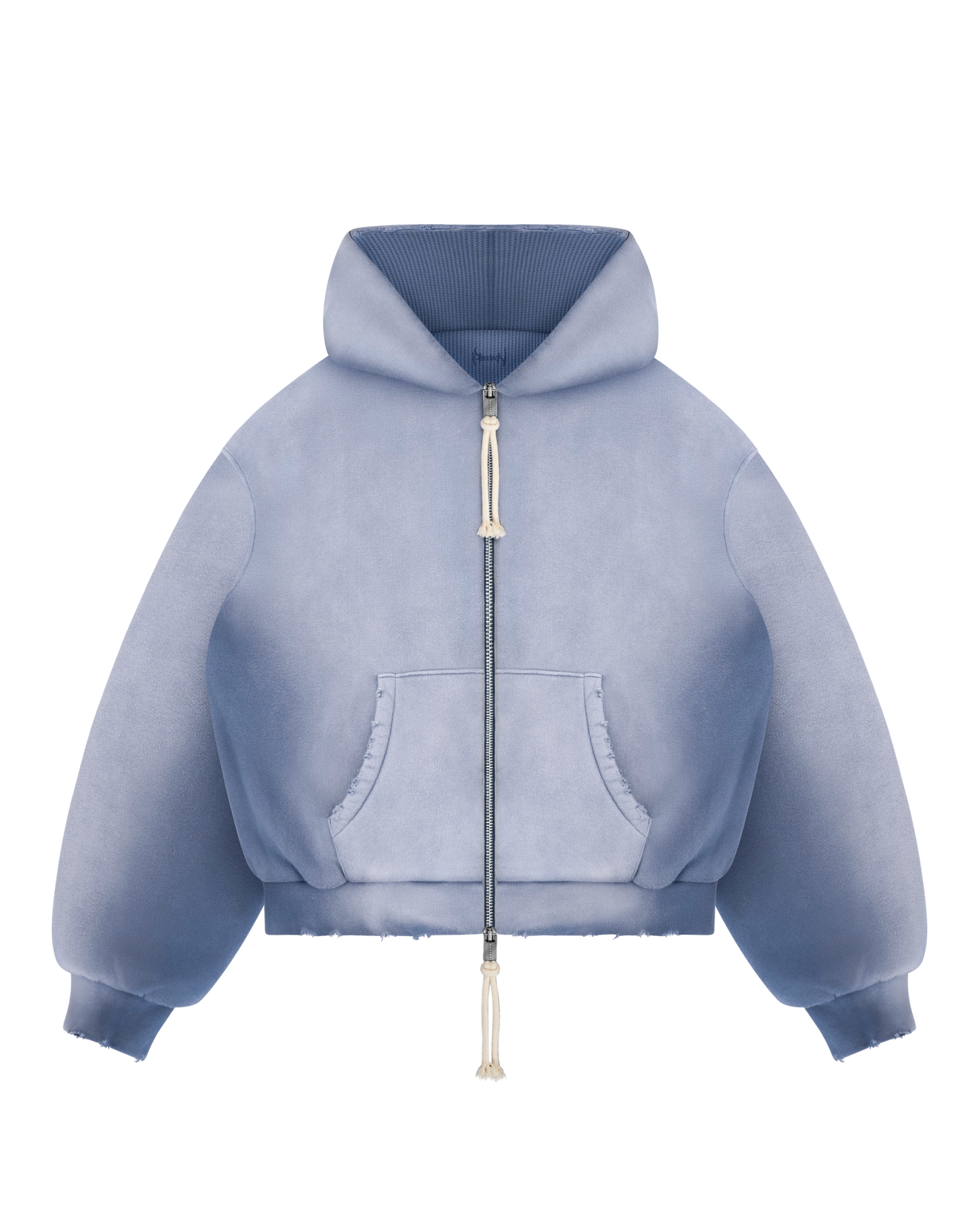 Reaven Sky Blue Thermal Zip Hoodie