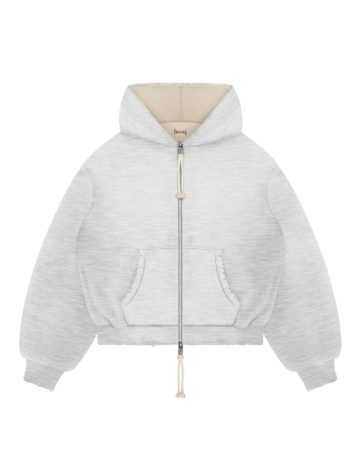 Reaven Heather Grey Thermal Zip Hoodie