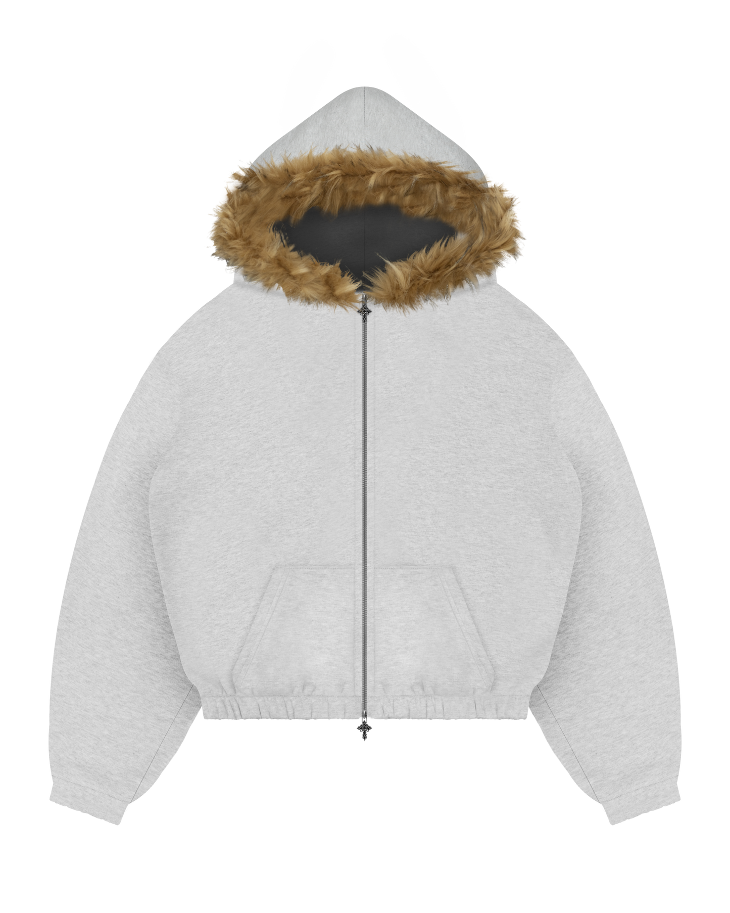 Reaven Grey Fur Zip Hoodie
