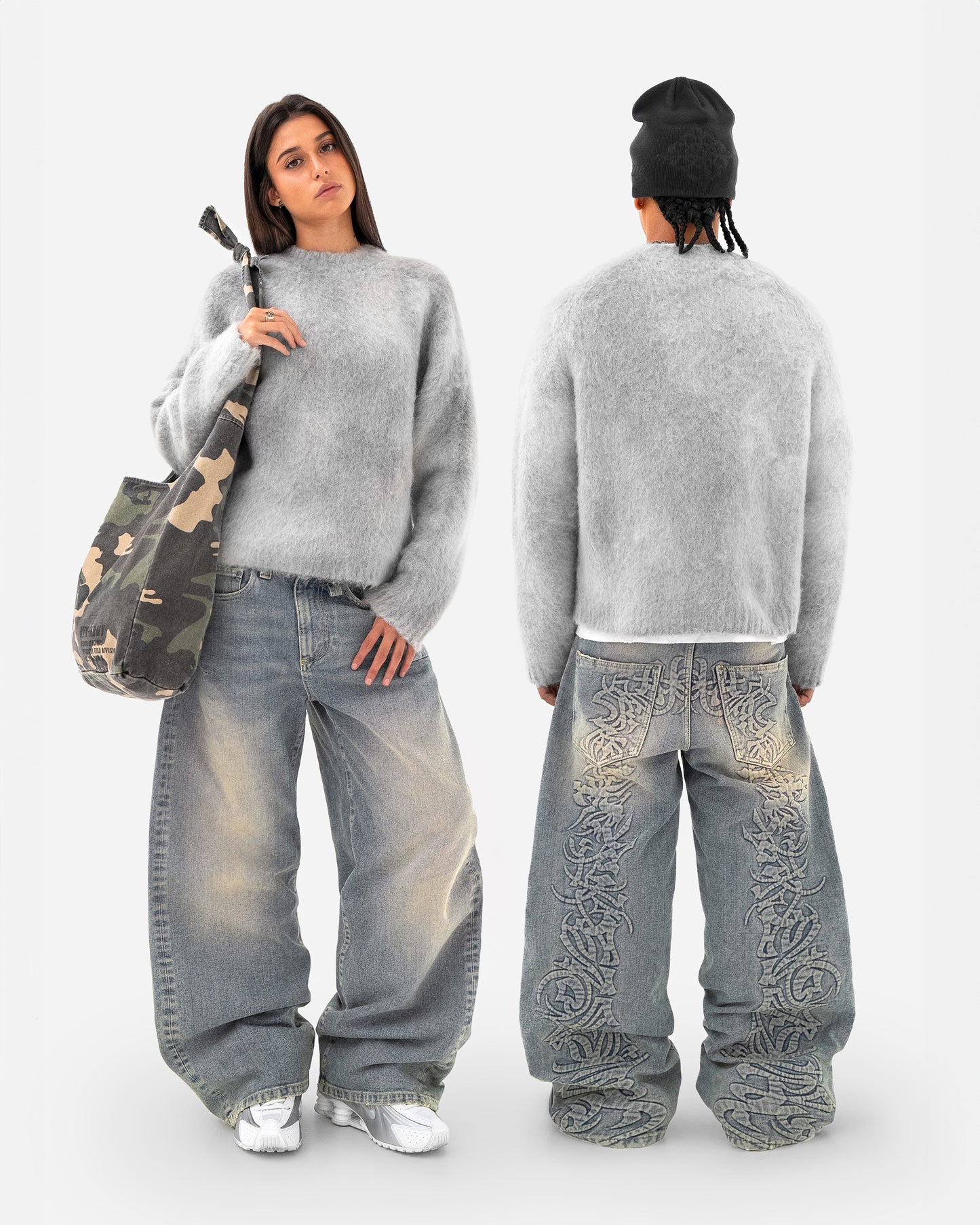 Reaven Pearl Grey Nuvola Mohair Knit