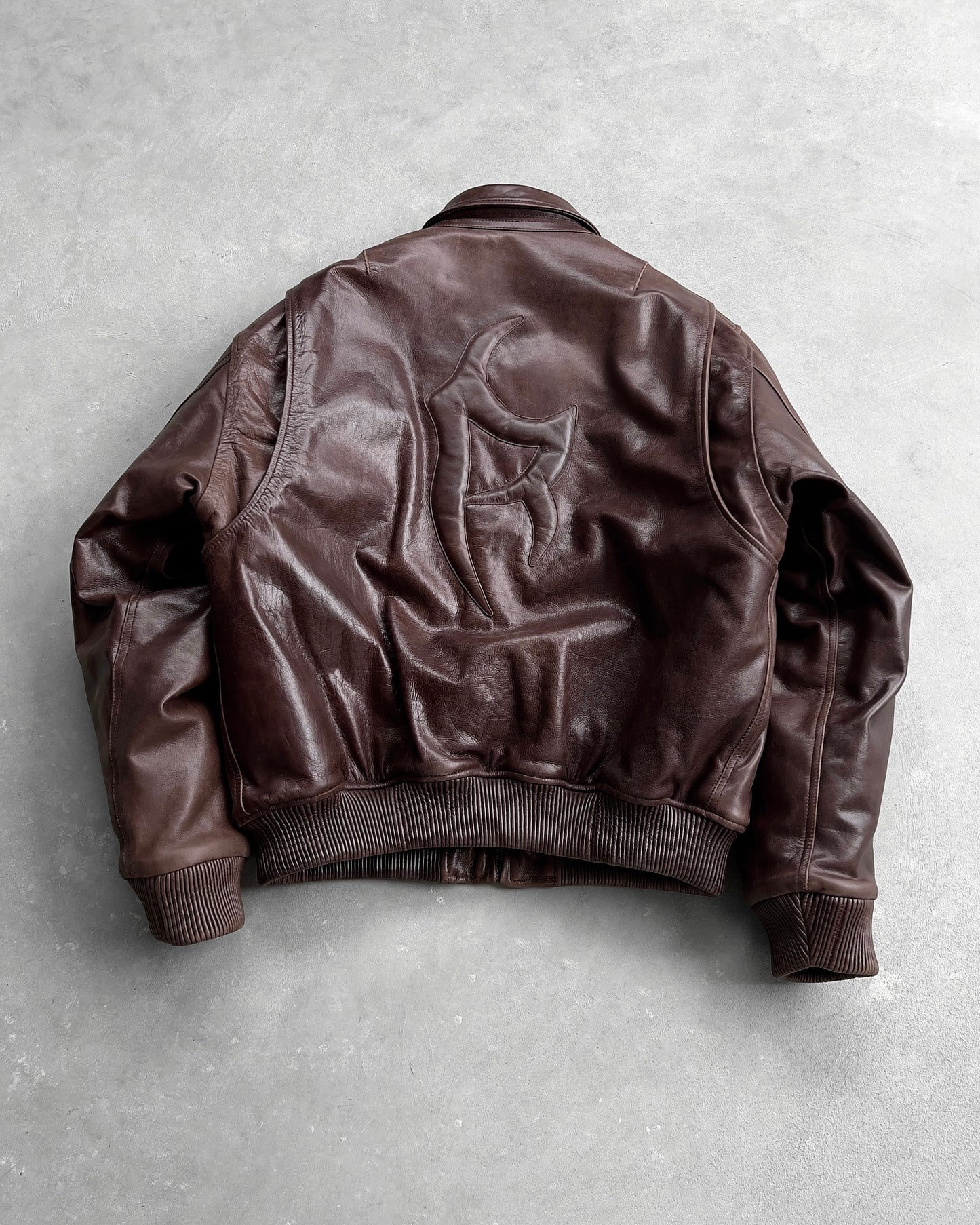 Reaven Vintage Brown R-Nation Leather Bomber Jacket