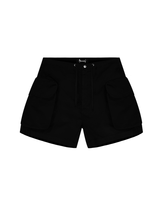 Reaven Shadow Black Basic Cargo Shorts