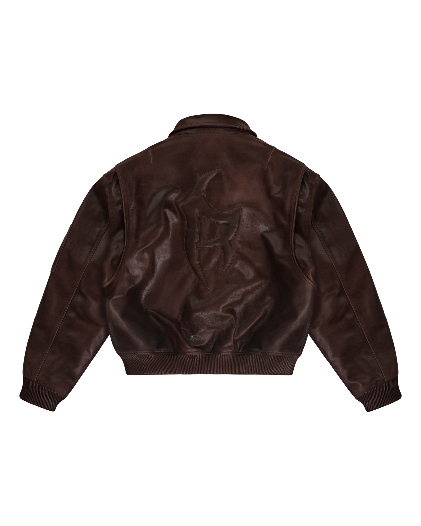 Reaven Vintage Brown R-Nation Leather Bomber Jacket