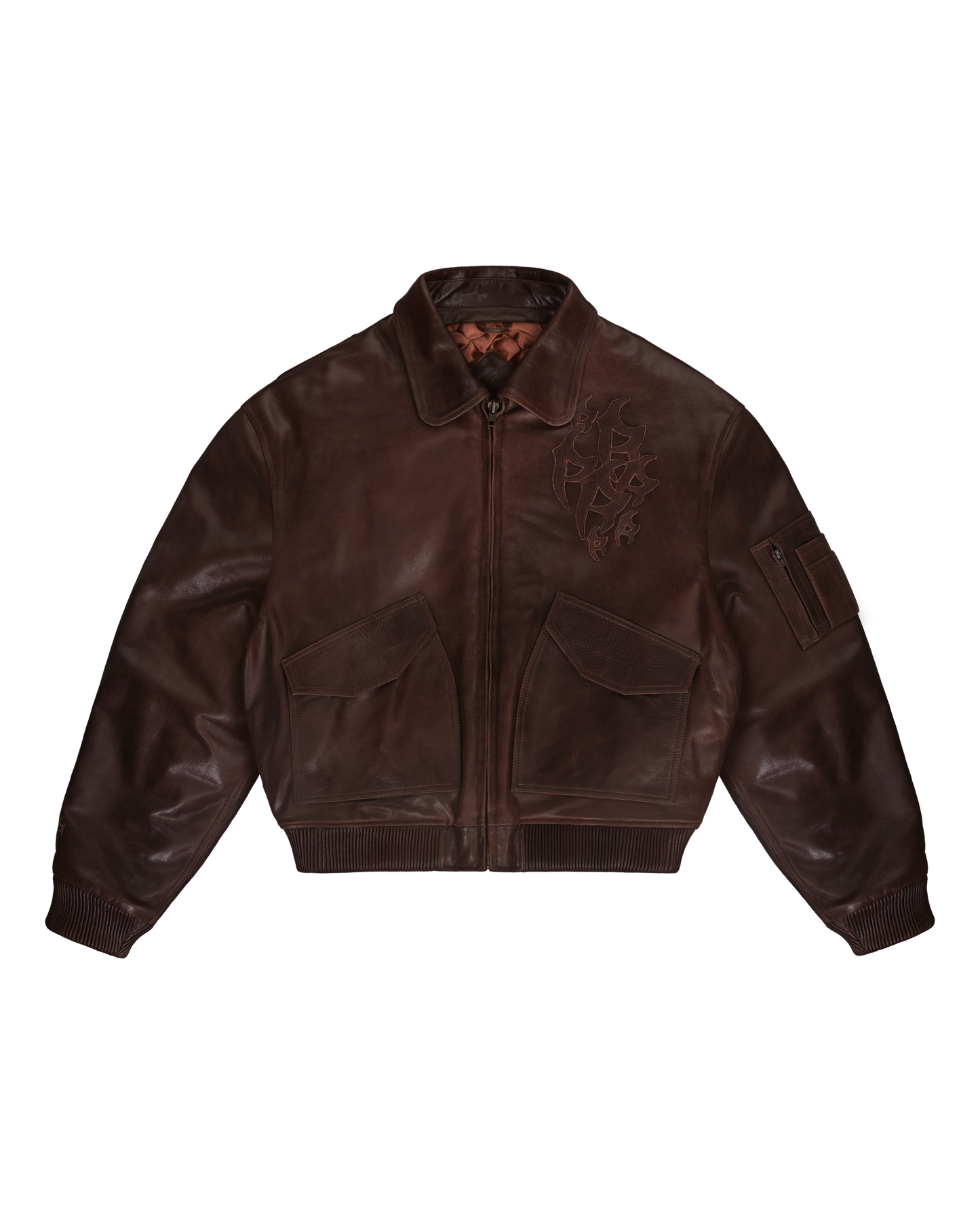 Reaven Vintage Brown R-Nation Leather Bomber Jacket