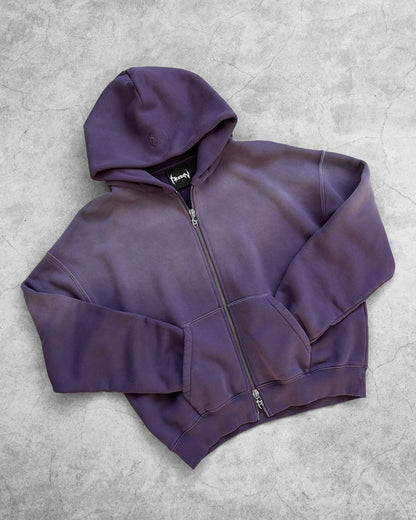 Reaven Purple Sunfaded Zip Hoodie