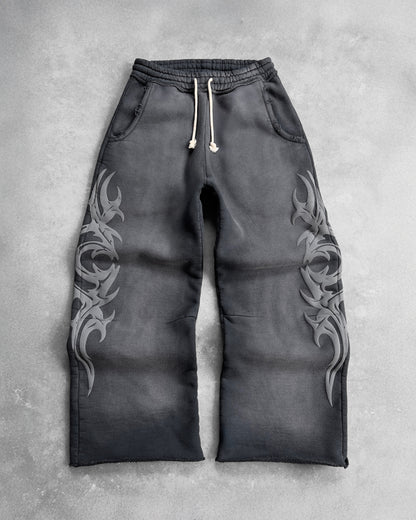 Reaven Washed Black Tribe Sweatpants