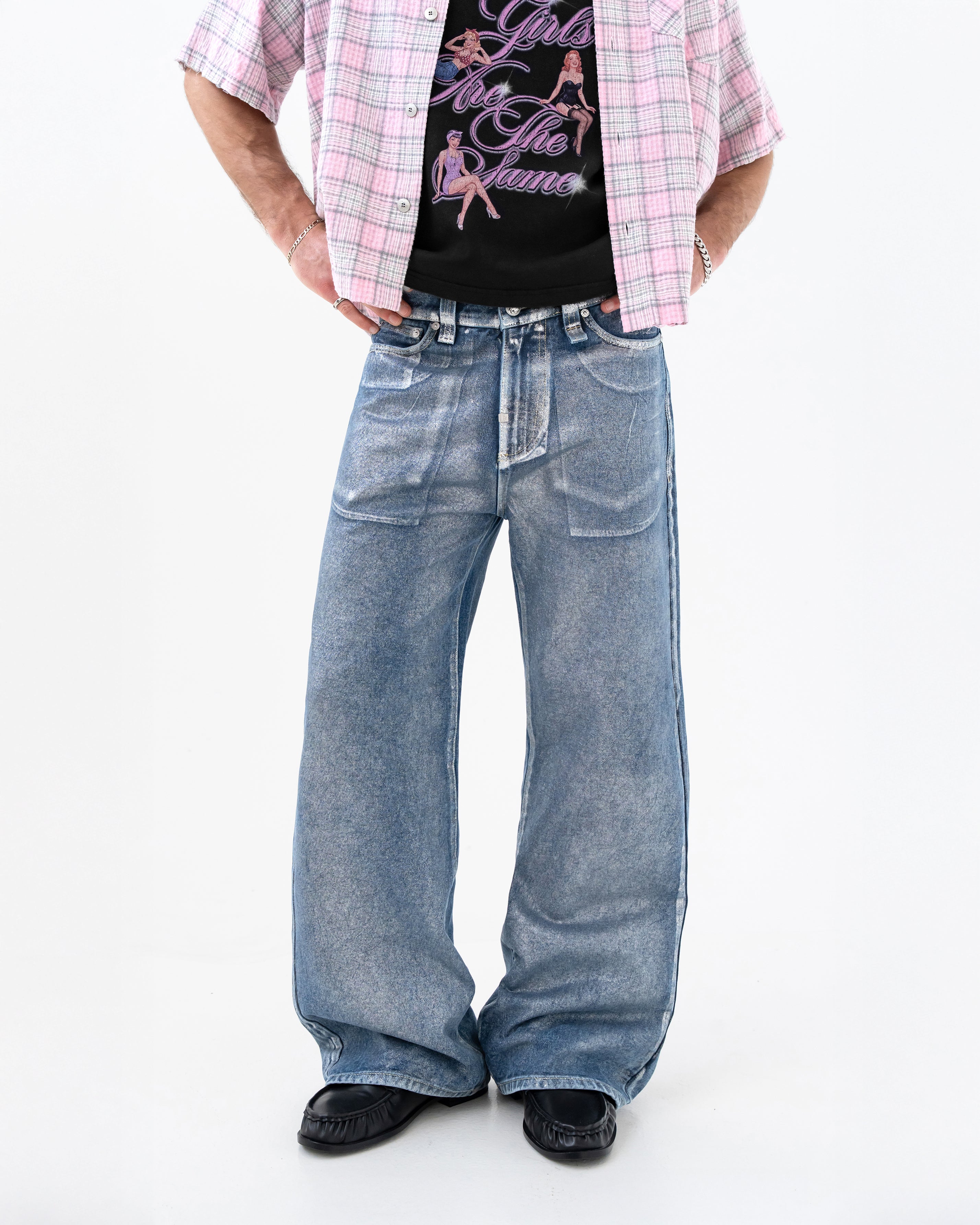 Reaven Chrome Tears Bootcut Denim Jeans