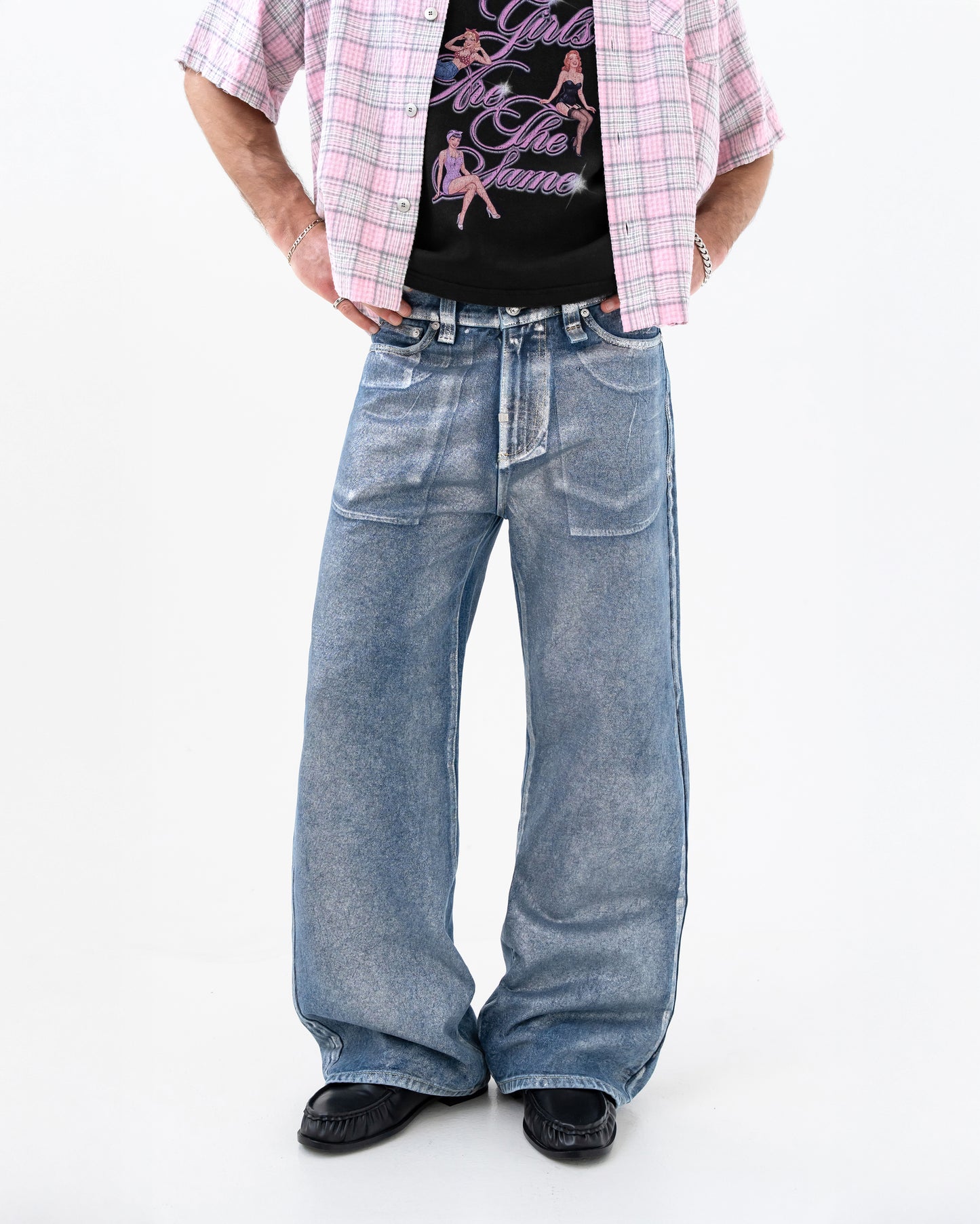 Reaven Chrome Tears Bootcut Denim Jeans