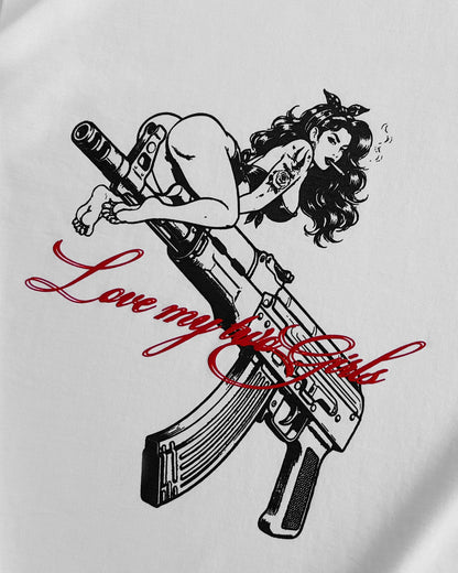Reaven White Gun Girl T-Shirt