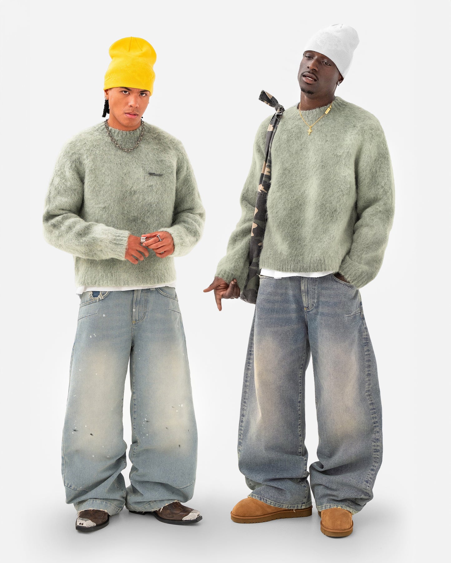 Reaven Matcha Green Nuvola Mohair Knit