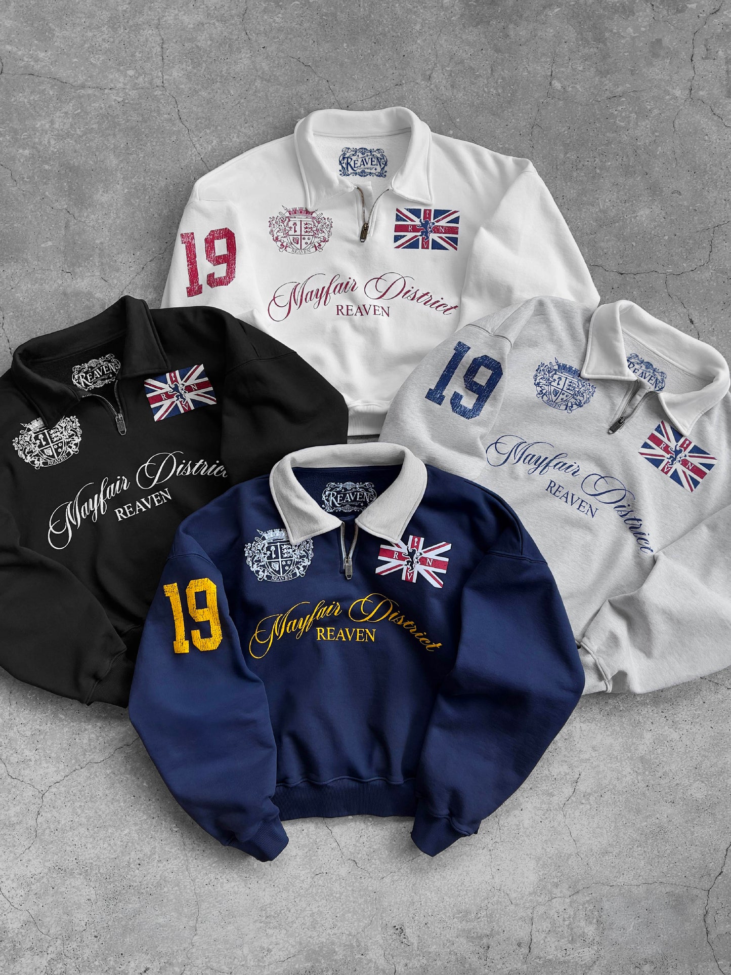 Reaven Grey Mayfair Half-Zip Polo