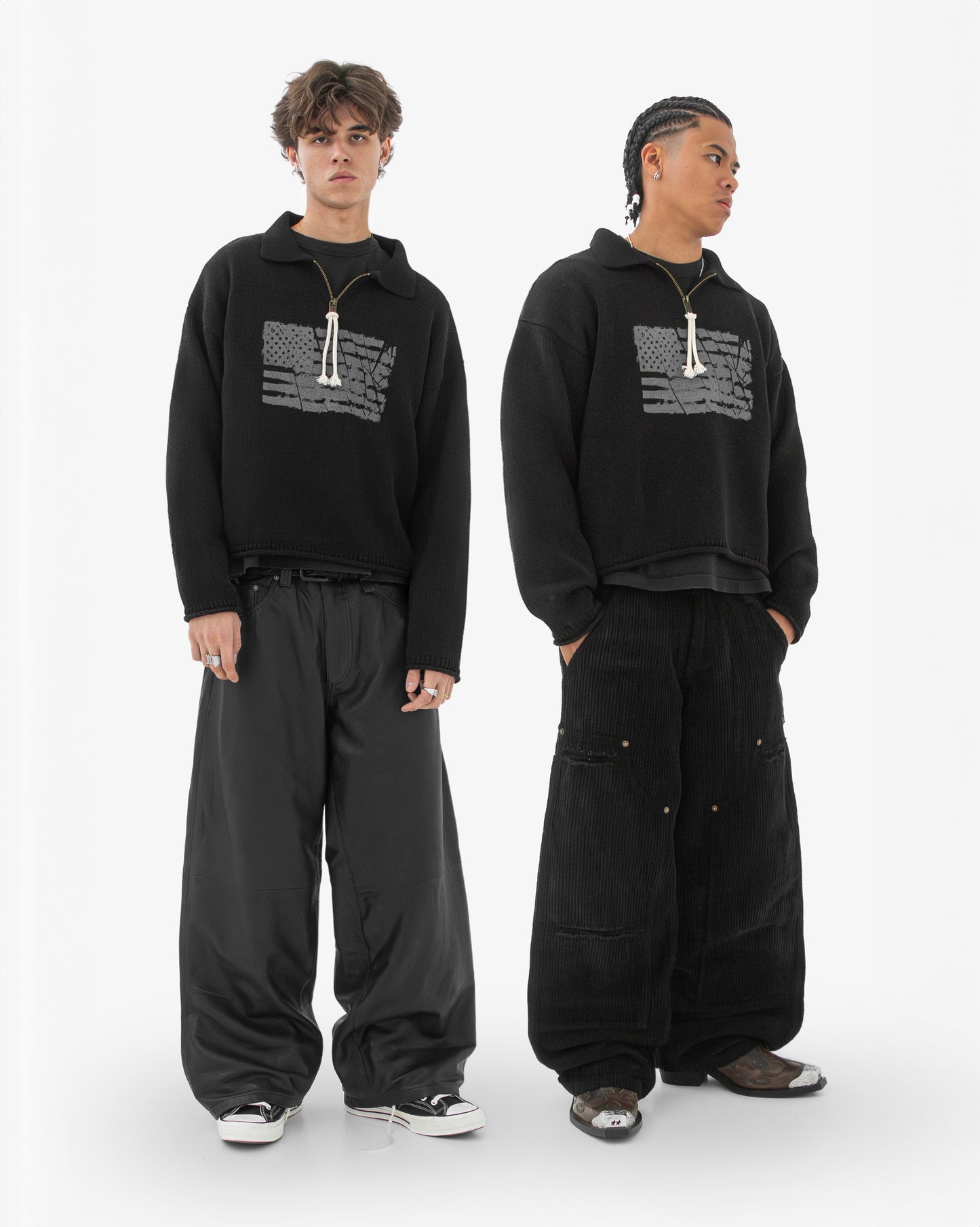 Reaven Black Riot Half-Zip Polo