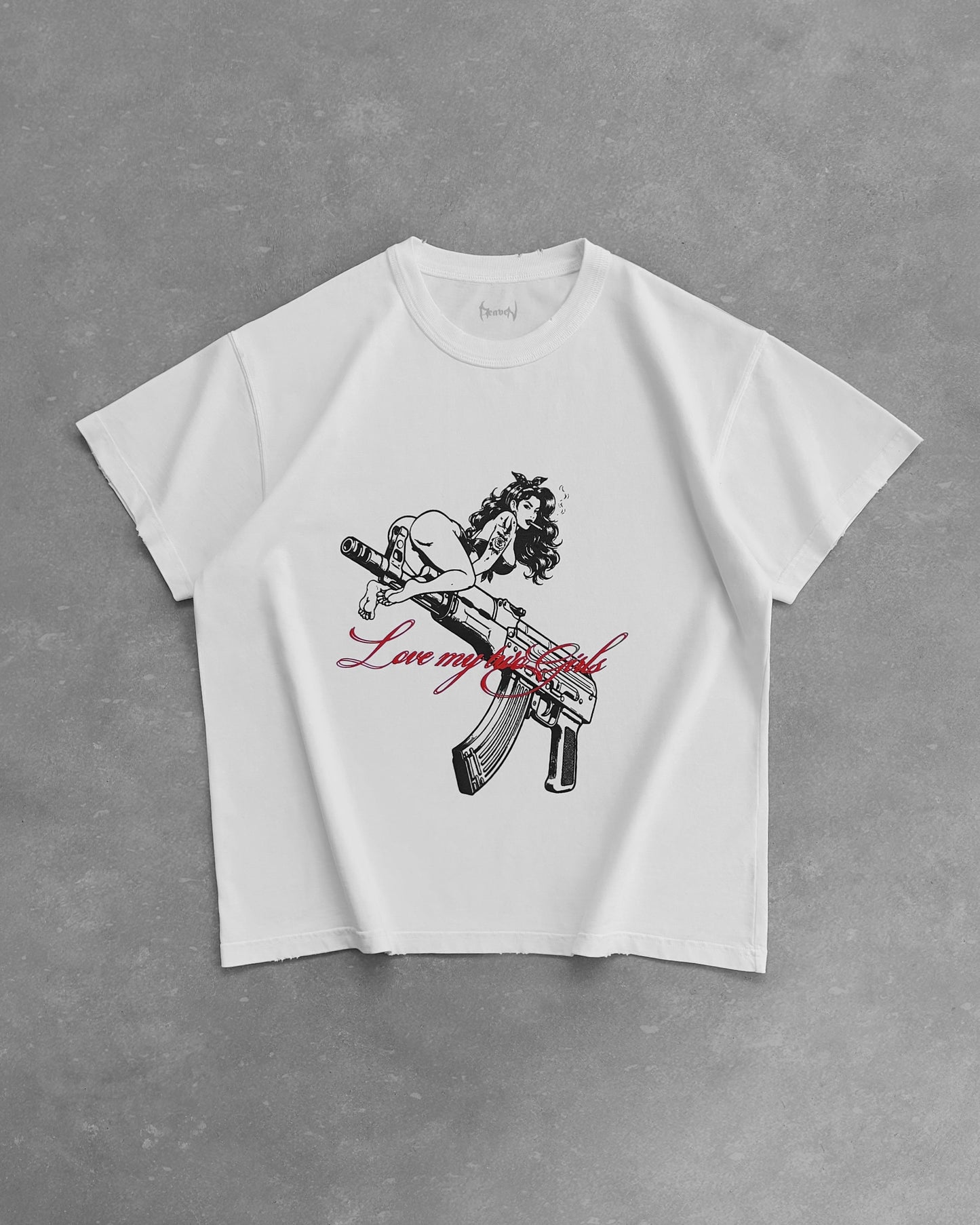 Reaven White Gun Girl T-Shirt