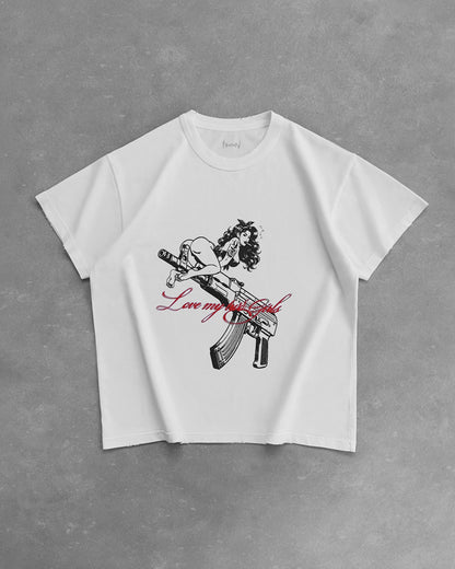 Reaven White Gun Girl T-Shirt