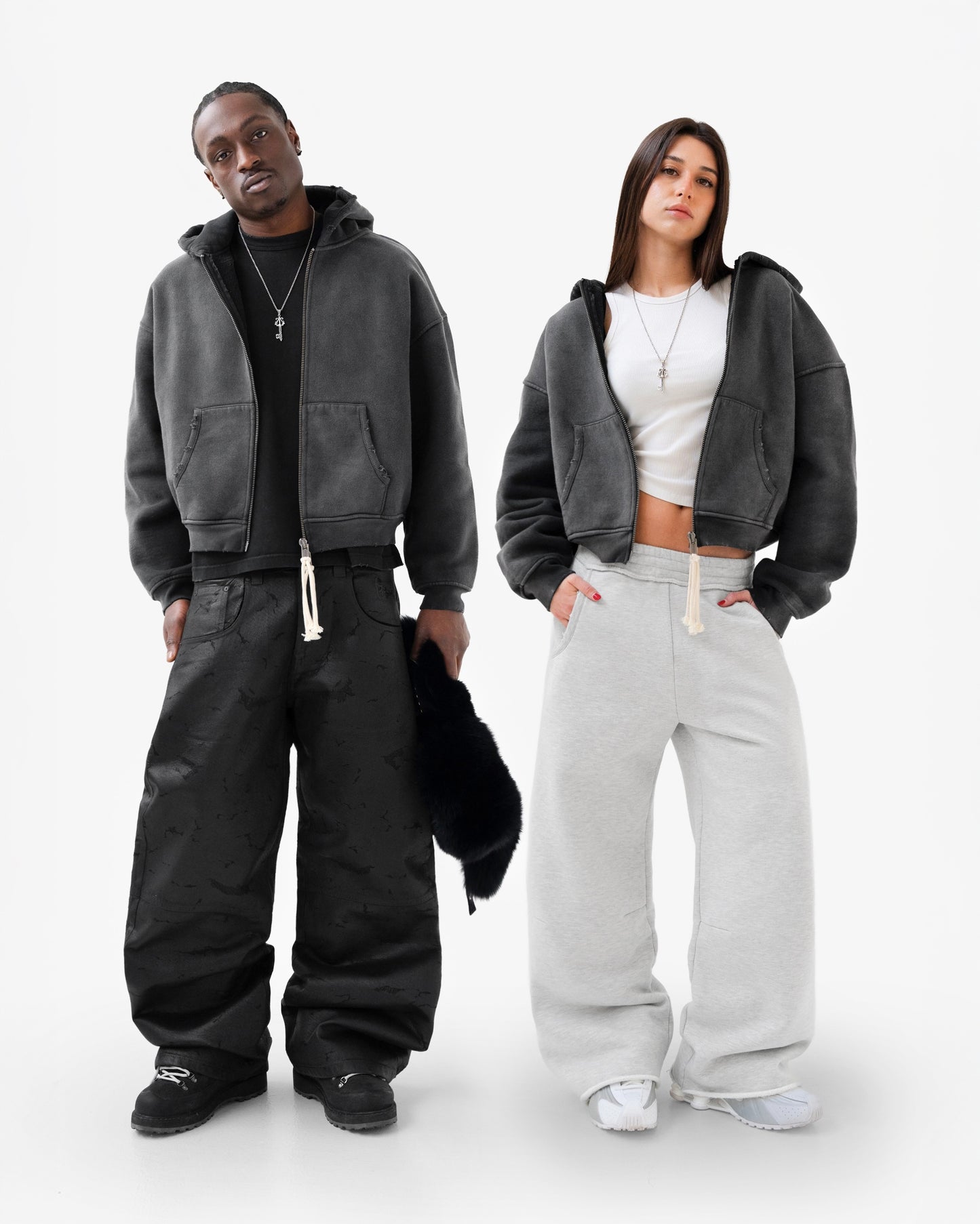 Reaven Washed Black Zip Hoodie