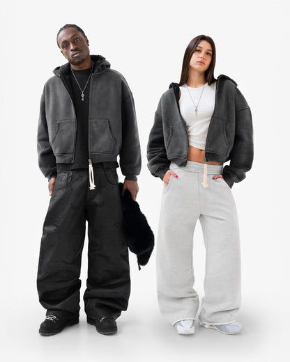 Reaven Washed Black Zip Hoodie