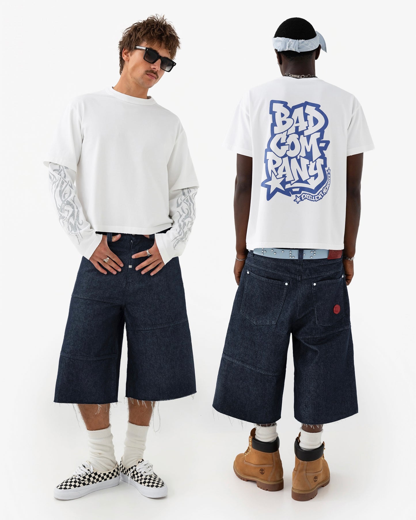 Reaven Raw Blue Stamp Jorts