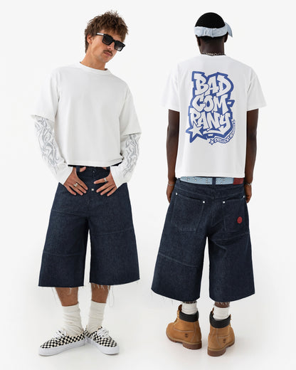 Reaven Raw Blue Stamp Jorts