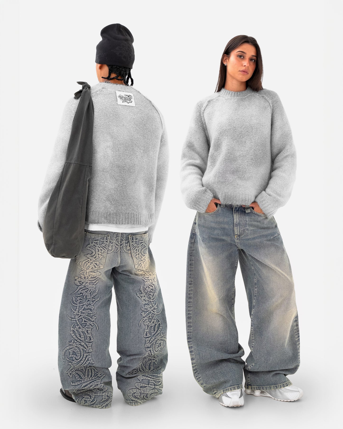 Reaven Pearl Grey Nuvola Mohair Knit