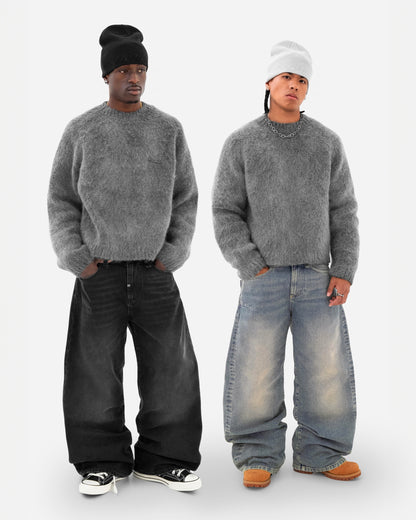 Reaven Onyx Grey Nuvola Mohair Knit