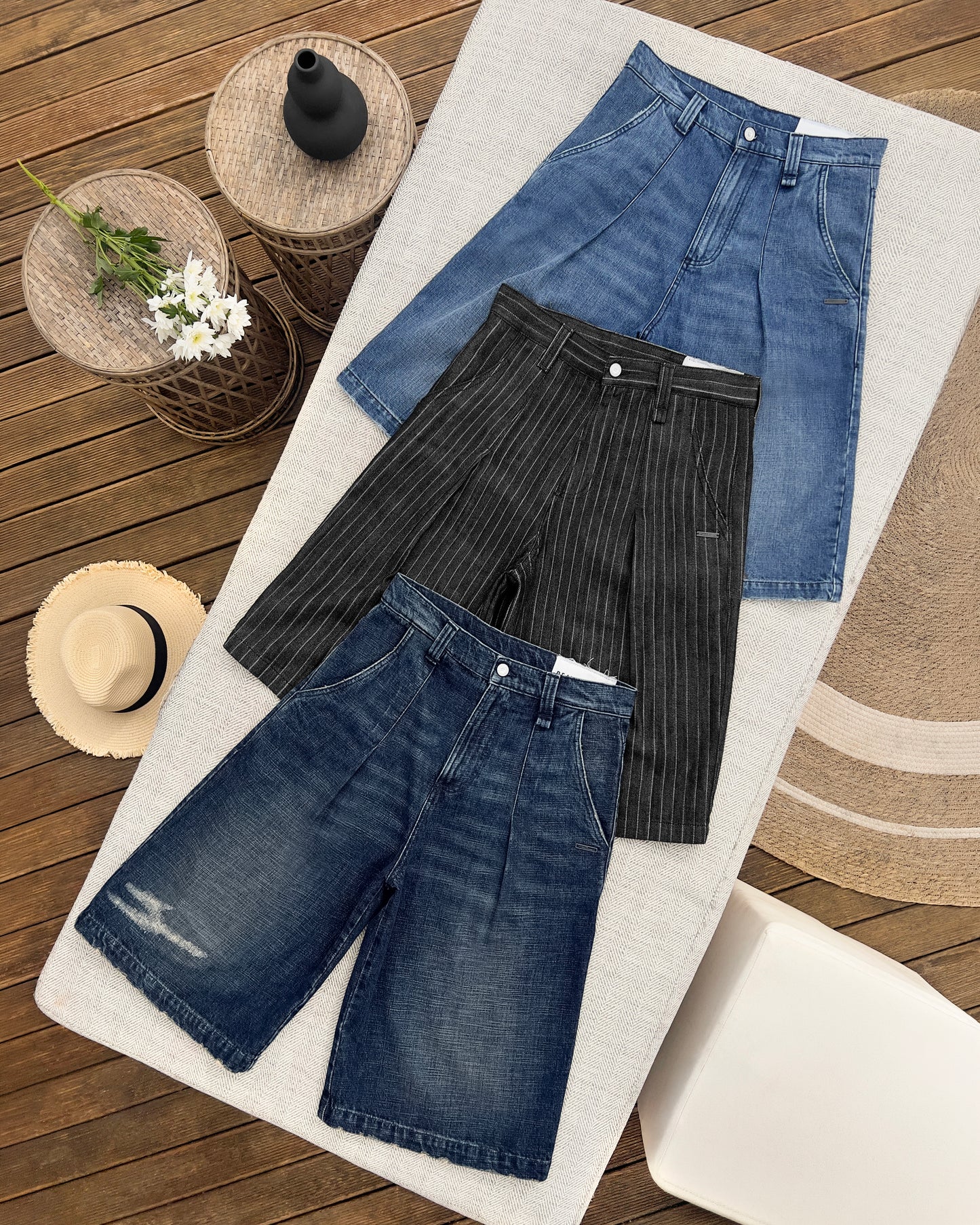 Reaven Pinstripe Tailored Jorts