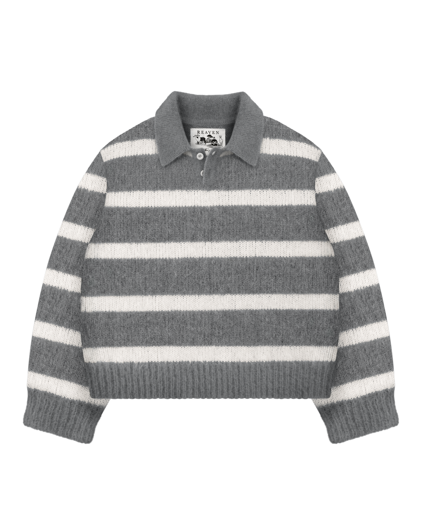Reaven Wolf Grey Alpaca Polo Knit