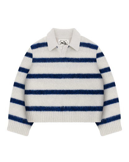 Reaven Blueberry Milk Alpaca Polo Knit