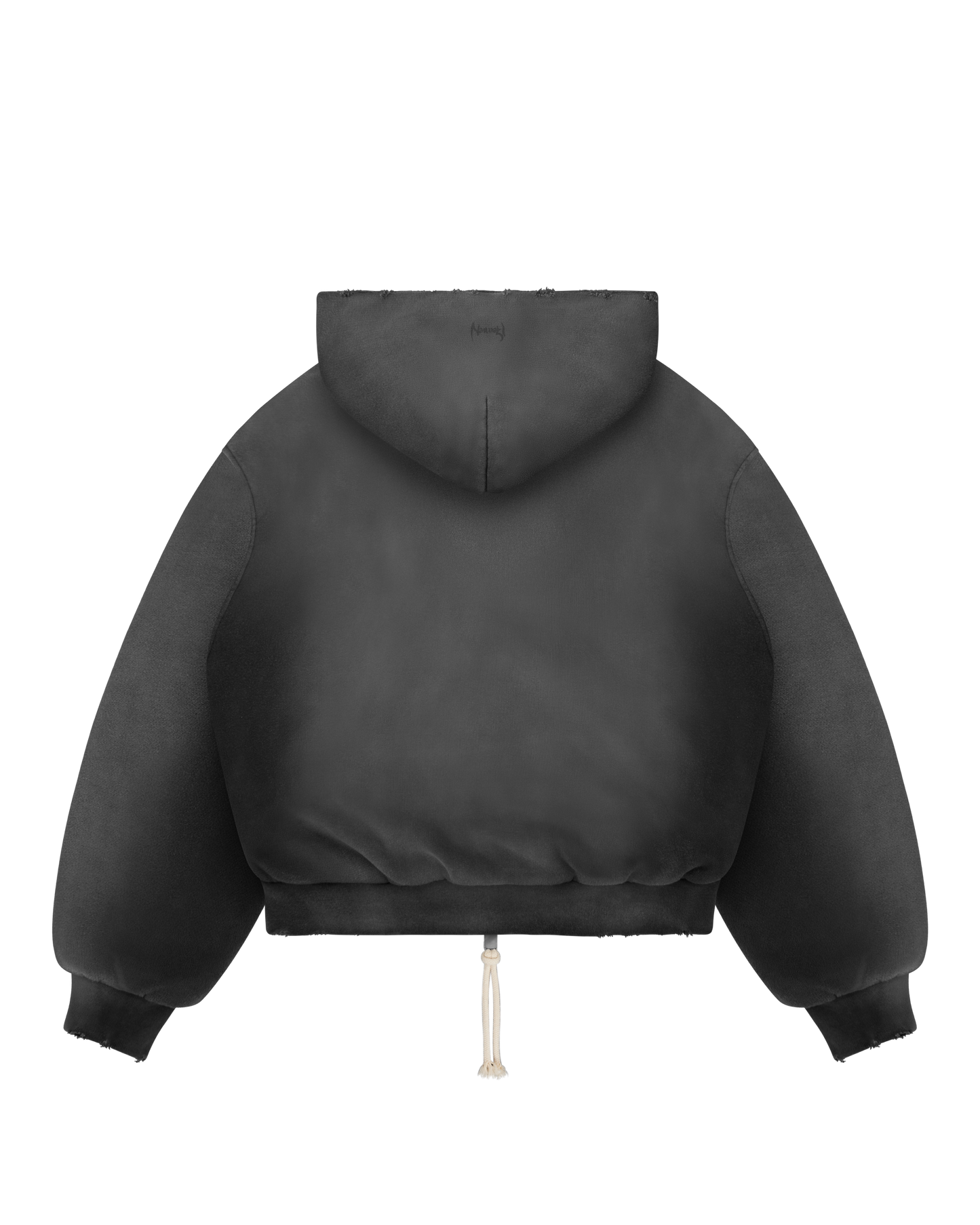 Reaven Washed Black Thermal Zip Hoodie