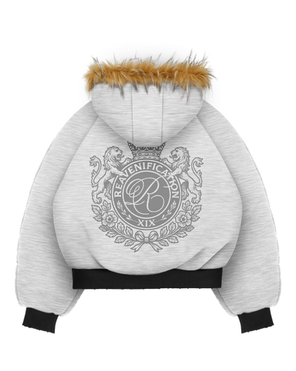 Reaven Black Fur Bomber Jacket