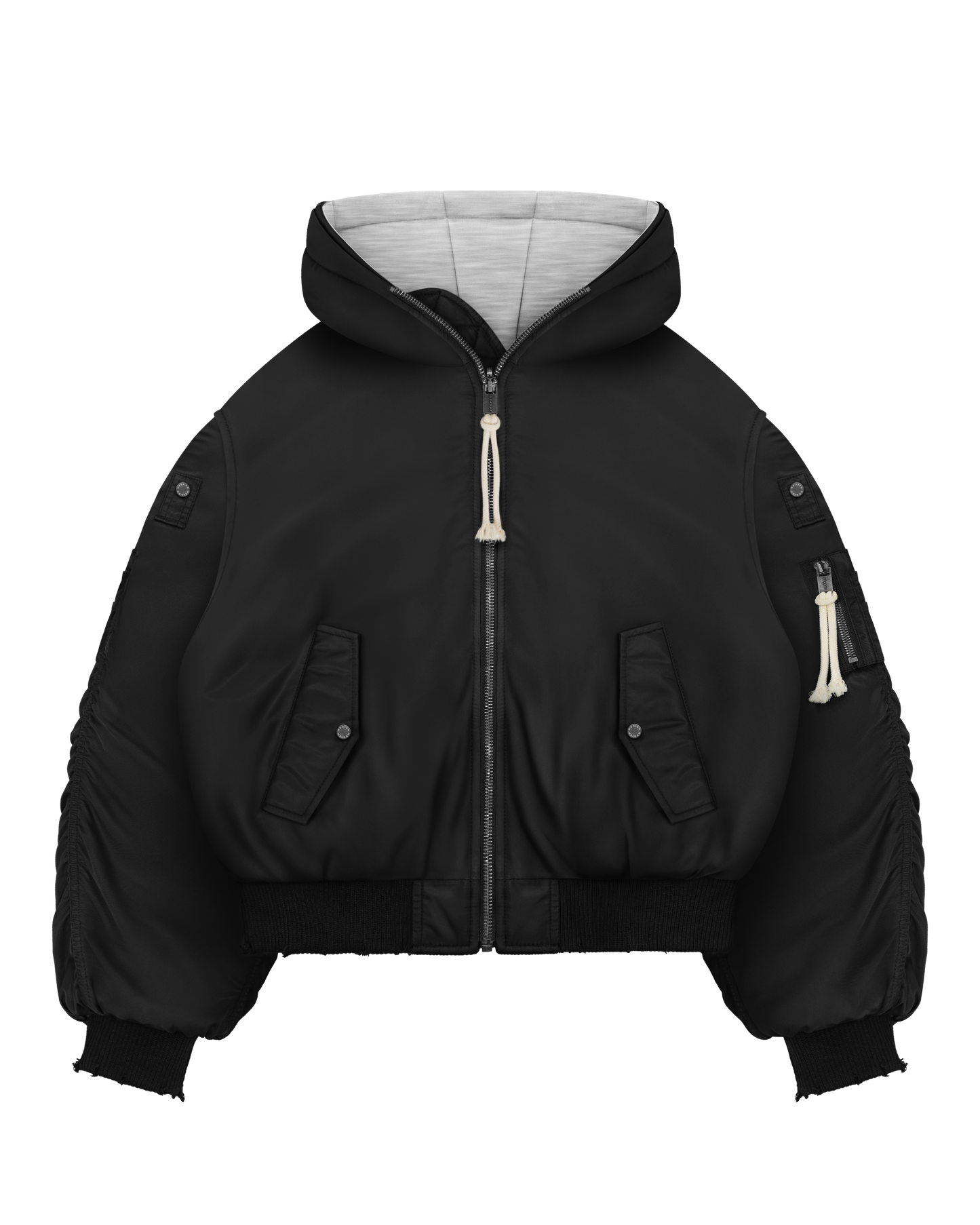 Reaven Black Fur Bomber Jacket