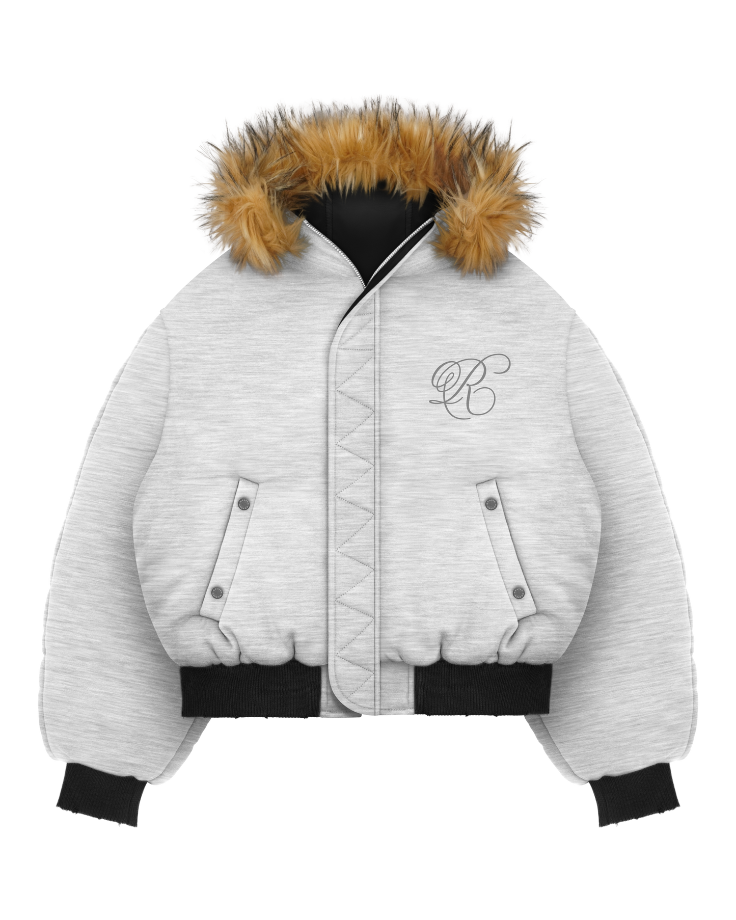 Reaven Black Fur Bomber Jacket