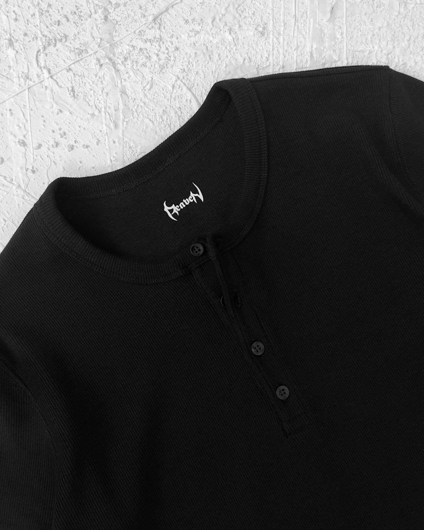 Reaven Black Serafino Slim T-Shirt