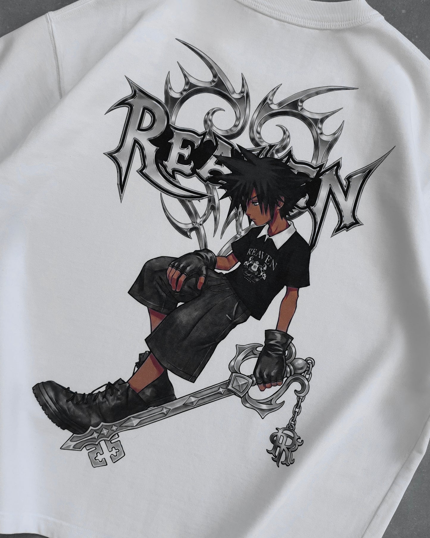 Reaven White Lost Key Hearts T-Shirt