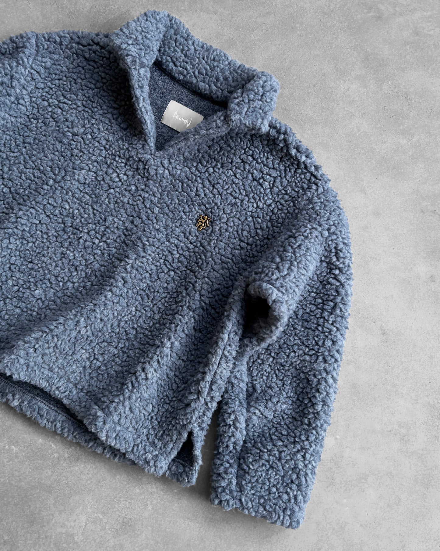 Reaven Fog Blue Wool Fleece