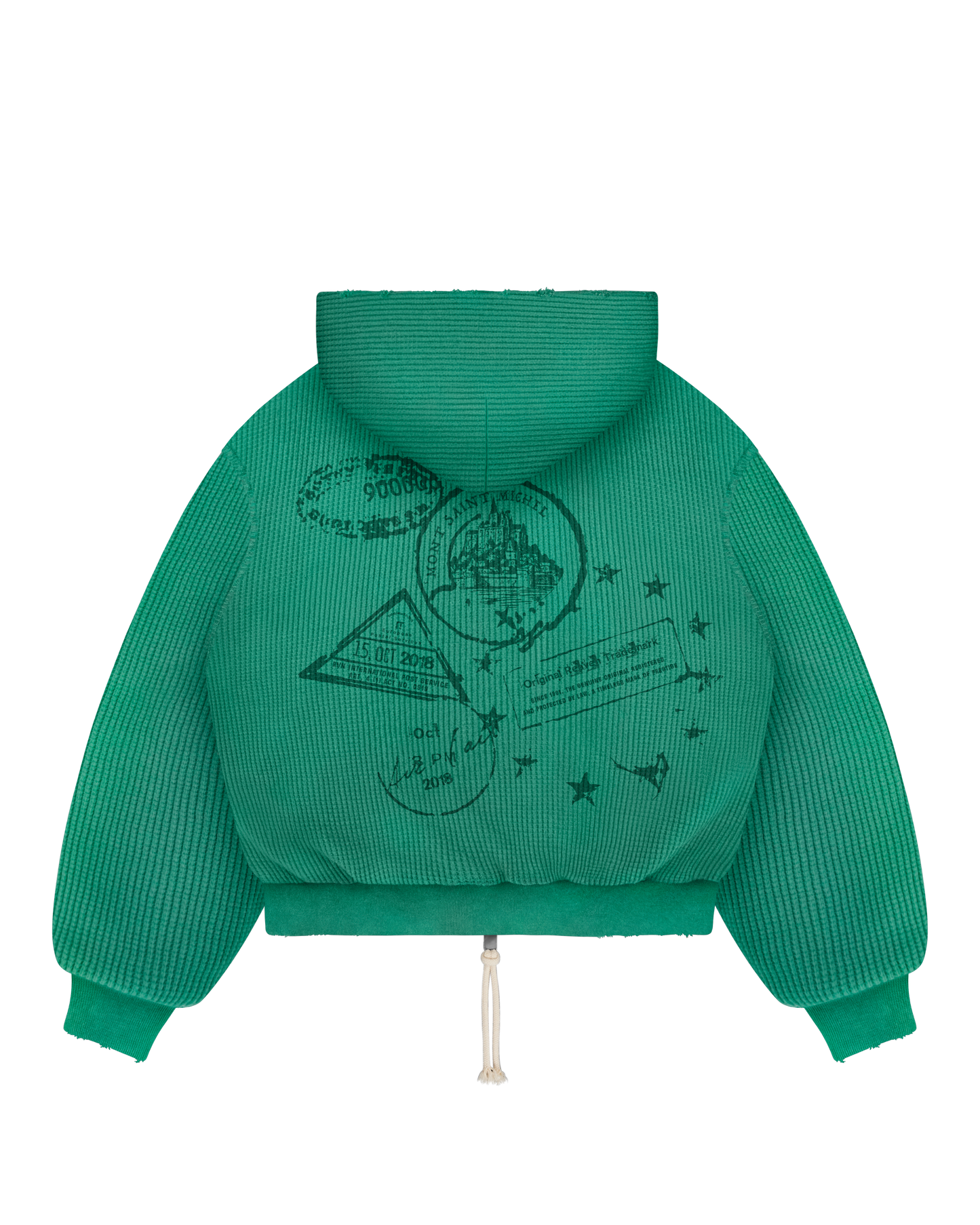 Reaven Emerald Green Thermal Zip Hoodie