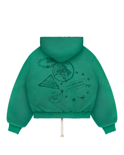 Reaven Emerald Green Thermal Zip Hoodie