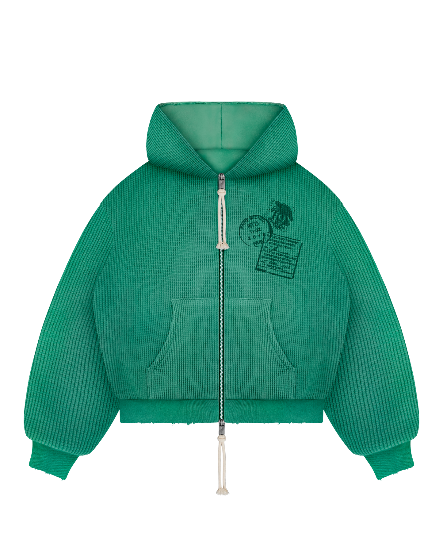 Reaven Emerald Green Thermal Zip Hoodie