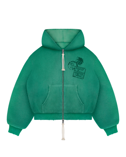 Reaven Emerald Green Thermal Zip Hoodie