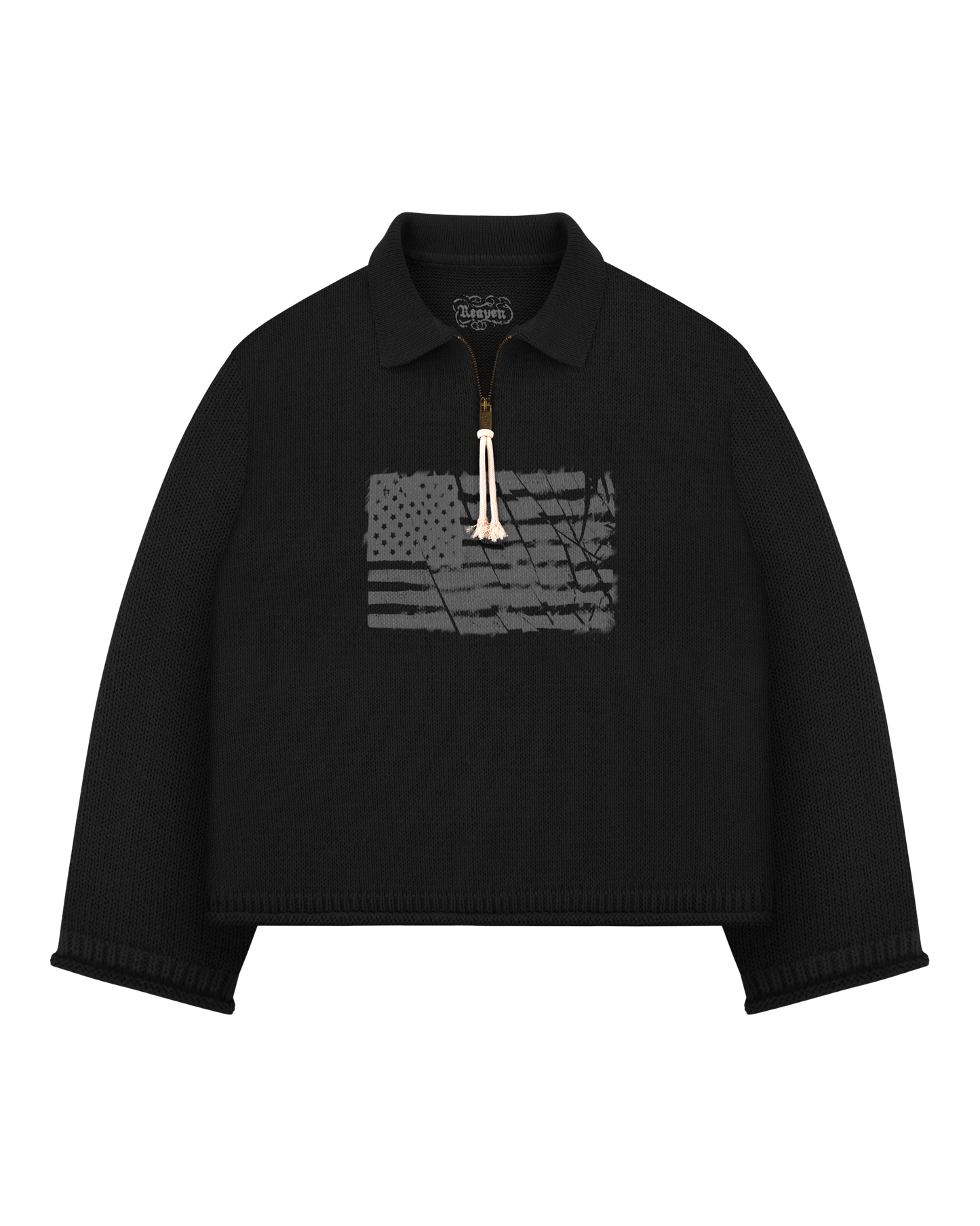 Reaven Black Riot Half-Zip Polo