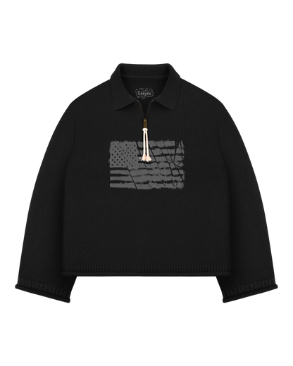 Reaven Black Riot Half-Zip Polo