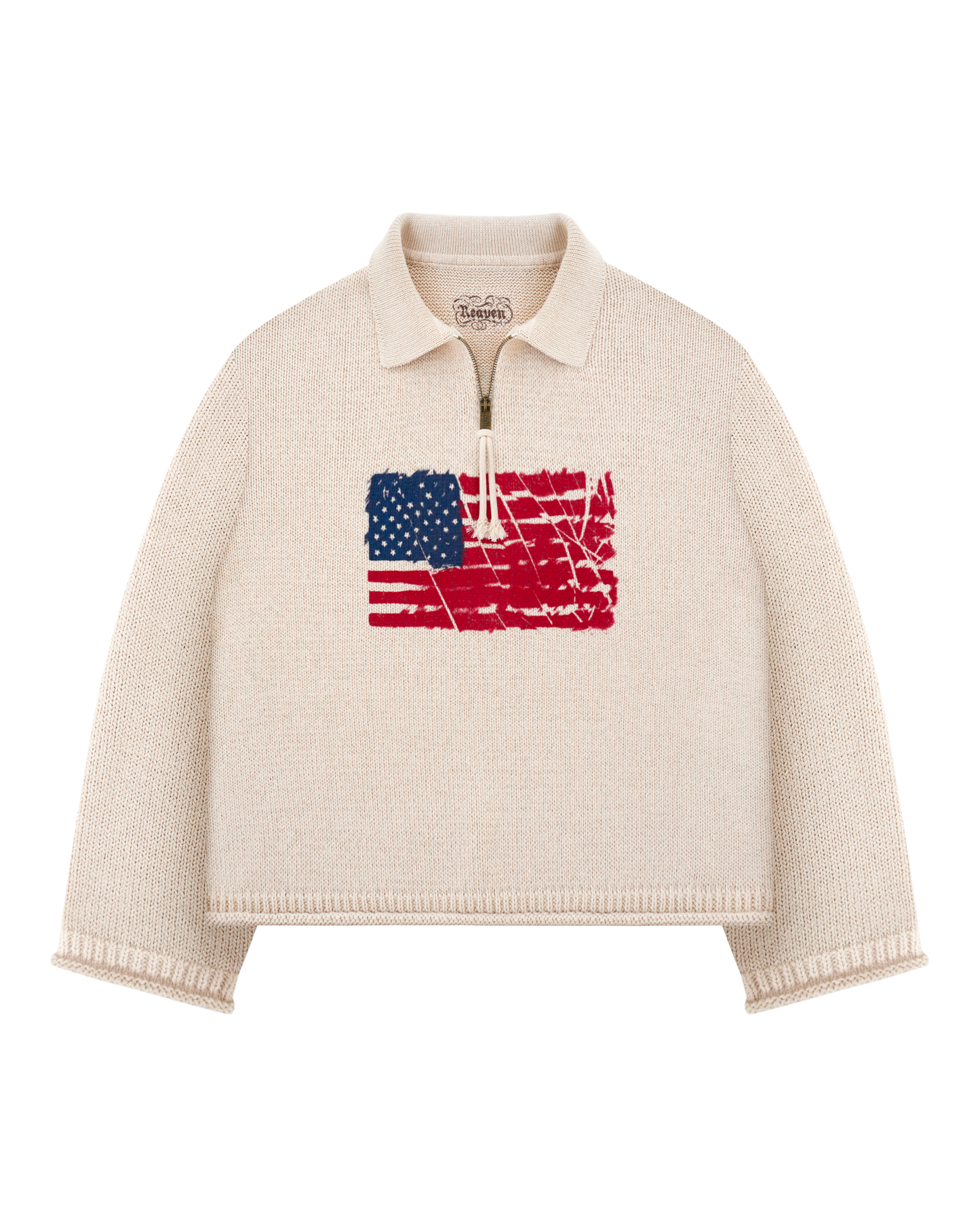 Reaven Cream Riot Half-Zip Polo